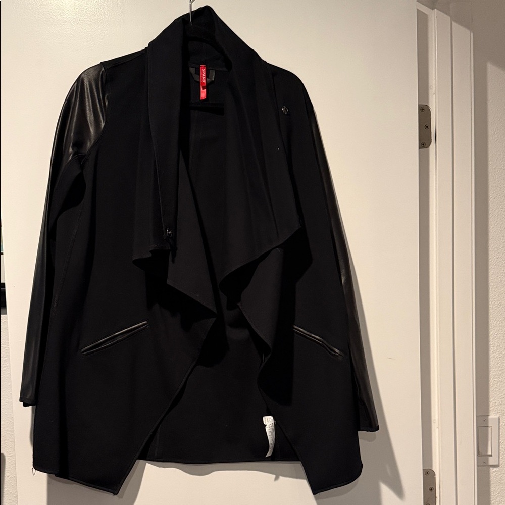 SPANX Black Women's Blazer with Leather Accents